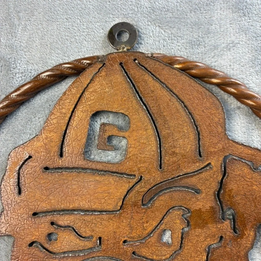 Georgia Bulldogs Metal Wall Art Rustic Copper Tone UGA Mascot Decor 12 Inch